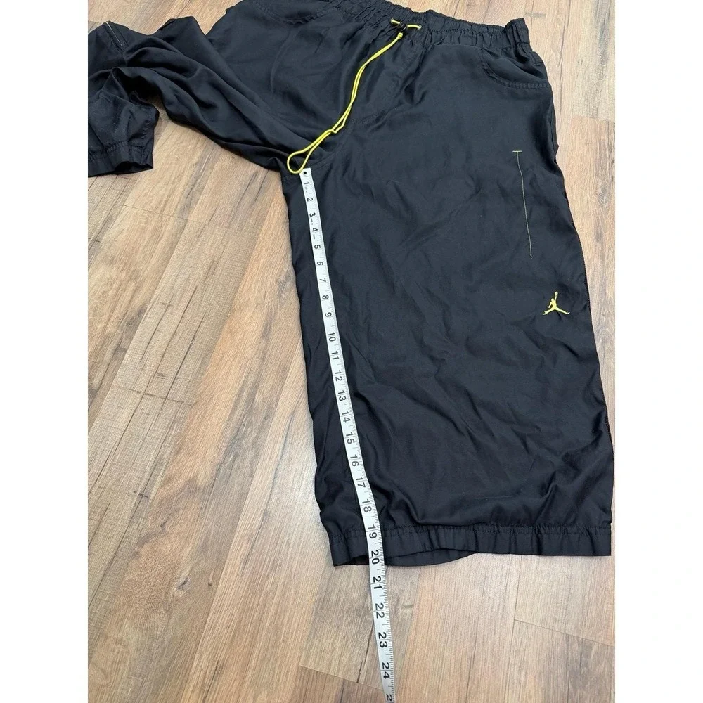 Jordan Vintage Black Nylon Pants XL Hong‎ Kong Yellow Jumpman Baggy Retro